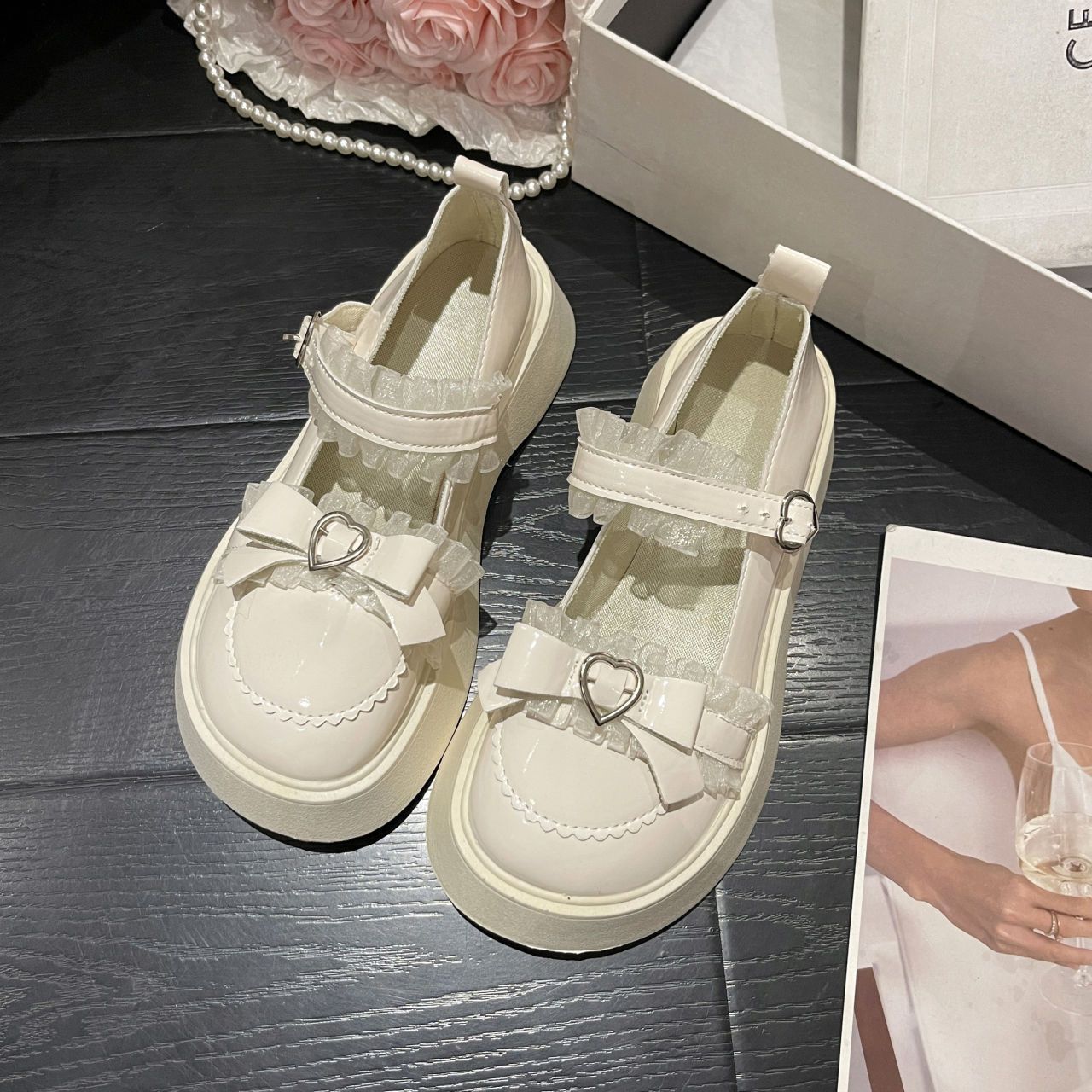 Big Head Shoes Popular Mary Jane Leather Shoes Women's Platform foto 5