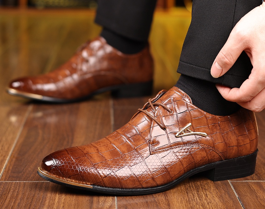 Men's Plus Size Leather Shoes Pointed-toe Fashion Business Formal Men's Shoes Barber Shoes foto 5
