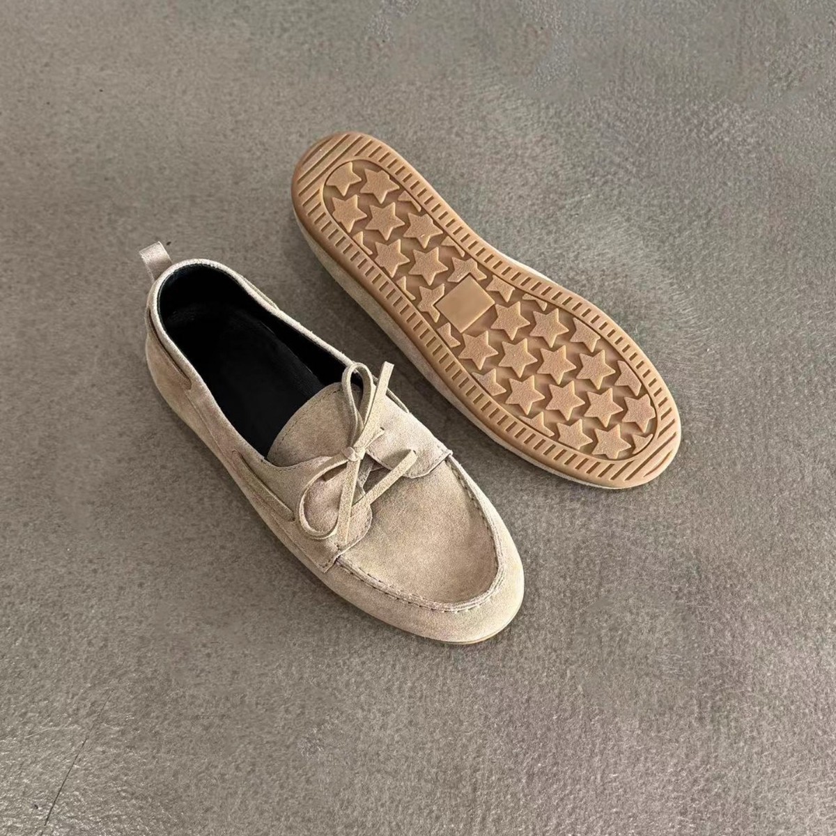 Sheepskin Version British Style Leather Flat Retro Lace Up Pumps foto 3