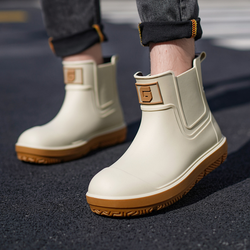 Men's Short Fashion Non-slip Waterproof Shoes Fleece-lined Platform foto 2
