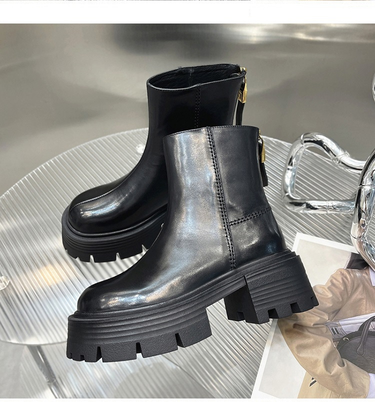 Autumn And Winter Korean Style Thick Bottom Chunky Heel Short Tube Fashion Boots Children foto 4