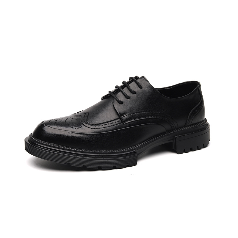 Casual Brogue Platform Leather Shoes For Men foto 3