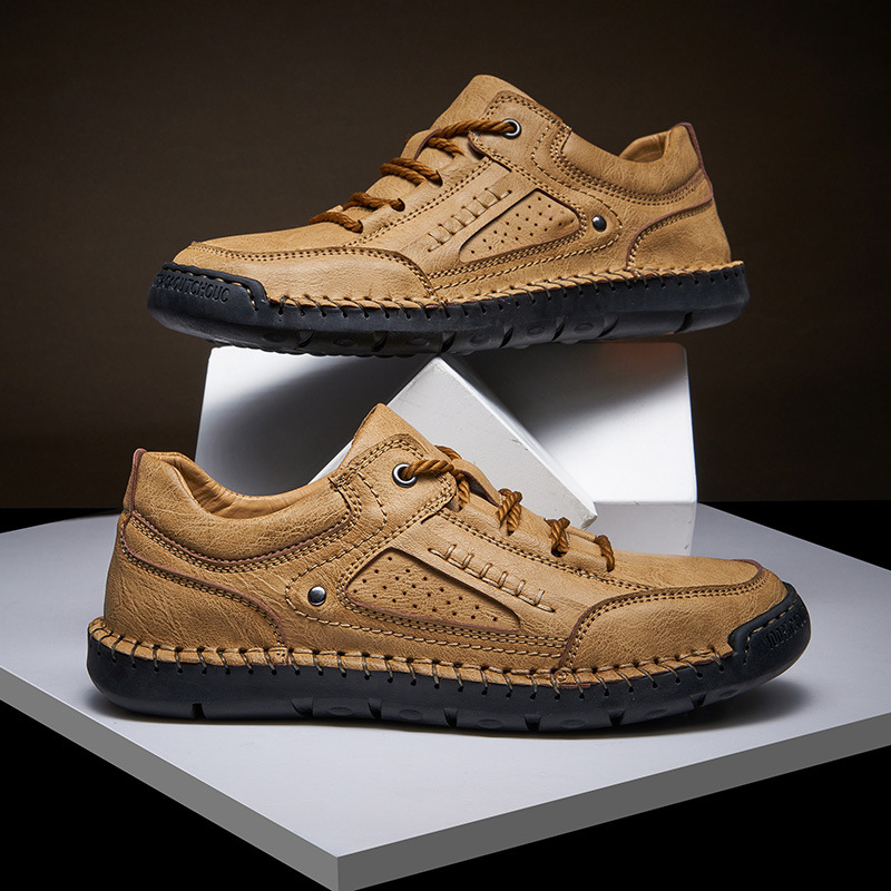 Men's Toe Shape Leather Casual Shoes foto 5