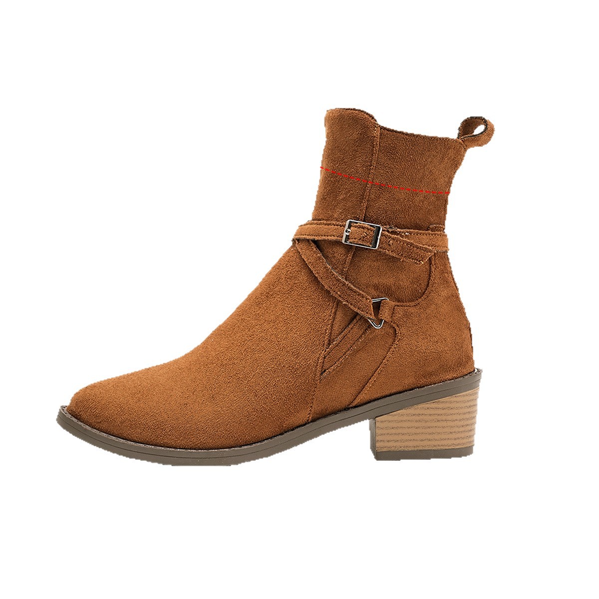 New Cross-strap Side Zipper Mid-heel Ankle Boots For Women foto 3