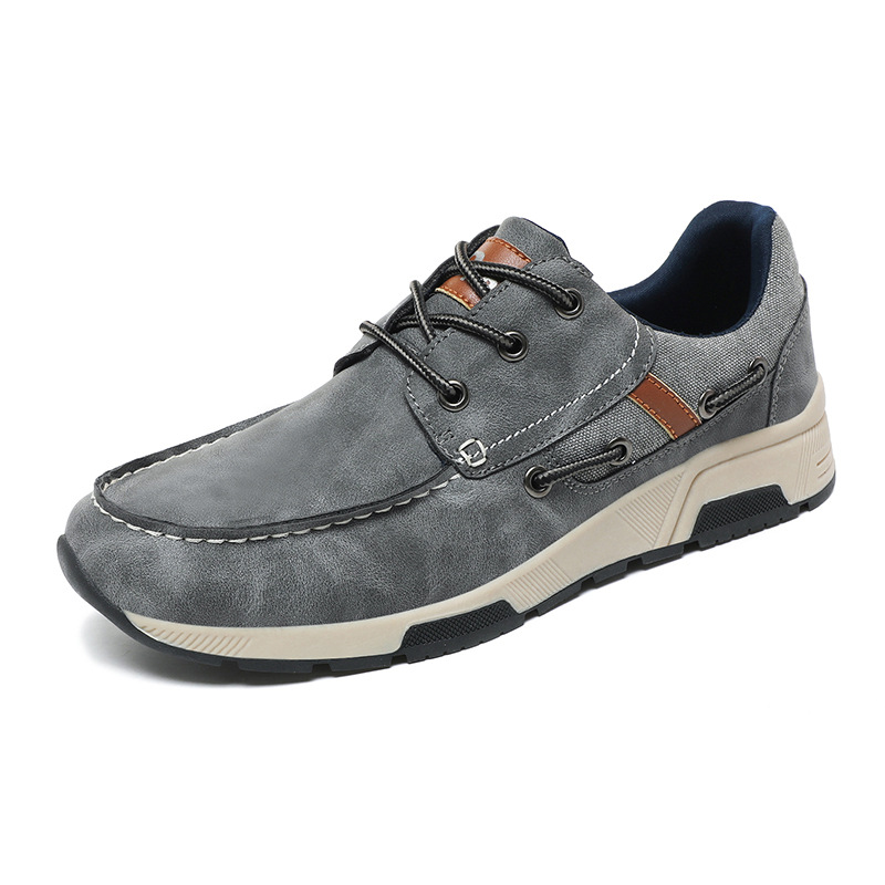 Leather Breathable Sneaker Men's Plus Size Casual Commuter Shoes foto 5