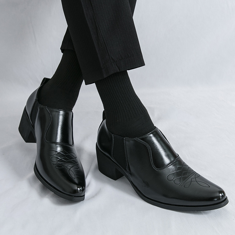 Fashion Men's Business Formal Platform Height Increasing Leather Shoes foto 3