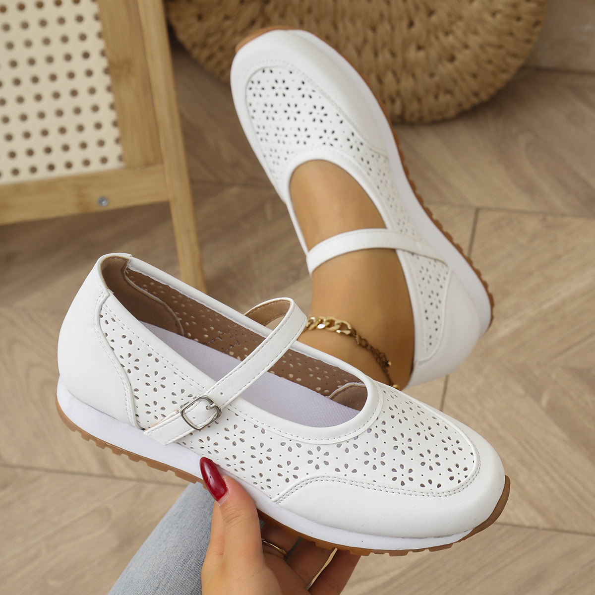 Hollow Out Breathable One Pedal Casual Sports Single-layer Shoes foto 4