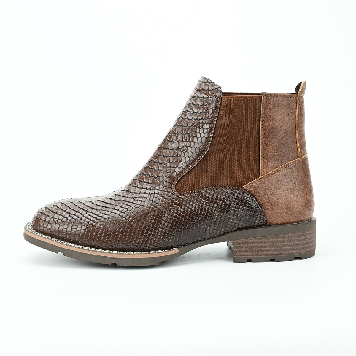 Embroidered Slip-on Chelsea Boots Men's Martin Boots foto 4