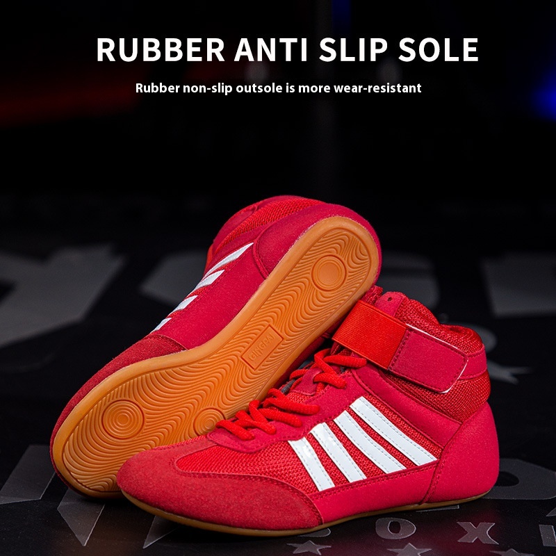 Professional Boxing Shoe Competition Training Men's Wrestling Shoes Weightlifting Squat Shoes foto 4