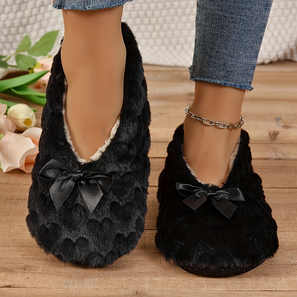 Women's Indoor Comfortable Breathable Warm Closed-toe Slippers Soft foto 2