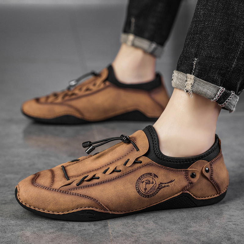 Men's Hand-stitched Casual Shoes Low-top Flats foto 3