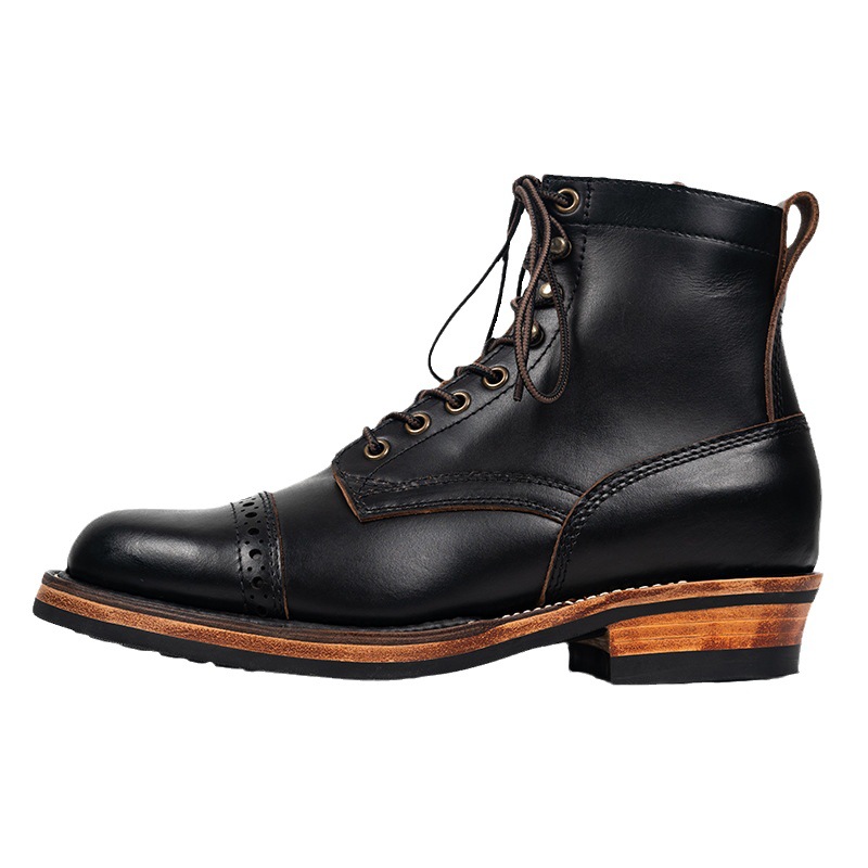 Tooling First Layer Cowhide Fall Winter Men Genuine Leather Boots foto 2