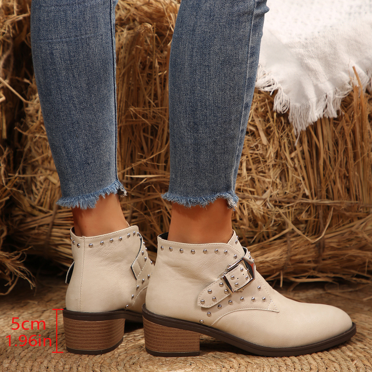 Mid-heel Boots Winter Pointed Toe Shafted foto 4