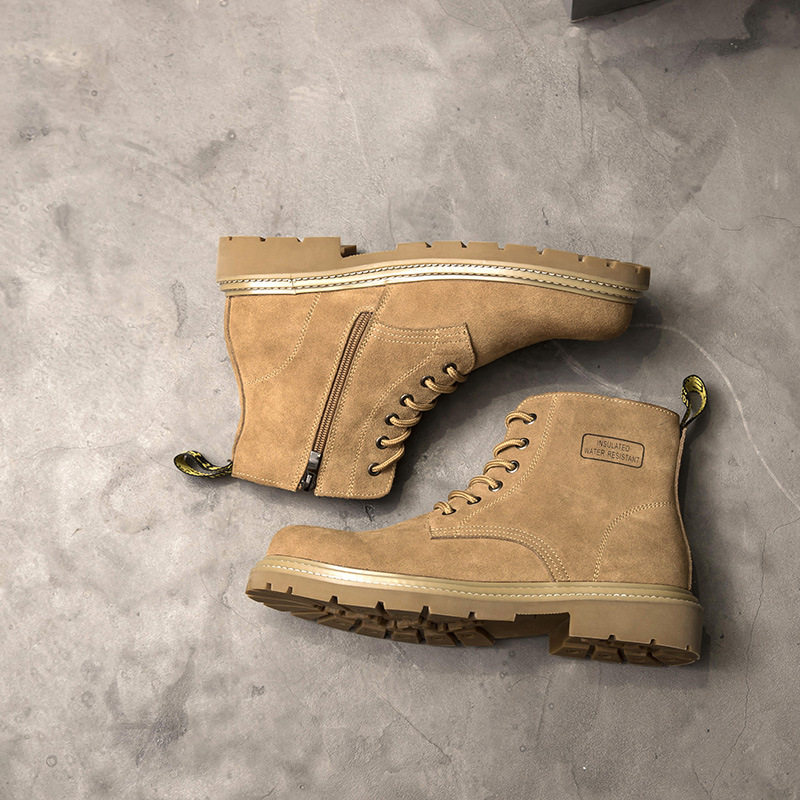 Hidden Heel Platform Retro Men's Leather Boots foto 4
