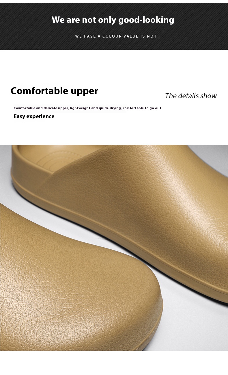 Closed-toe Slippers Outer Wear Non-slip, Waterproof And Oil Resistant Half Slippers foto 4