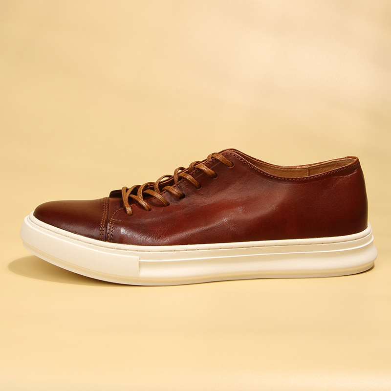 Horse Skin Washed Vintage Casual Leather Shoes foto 5