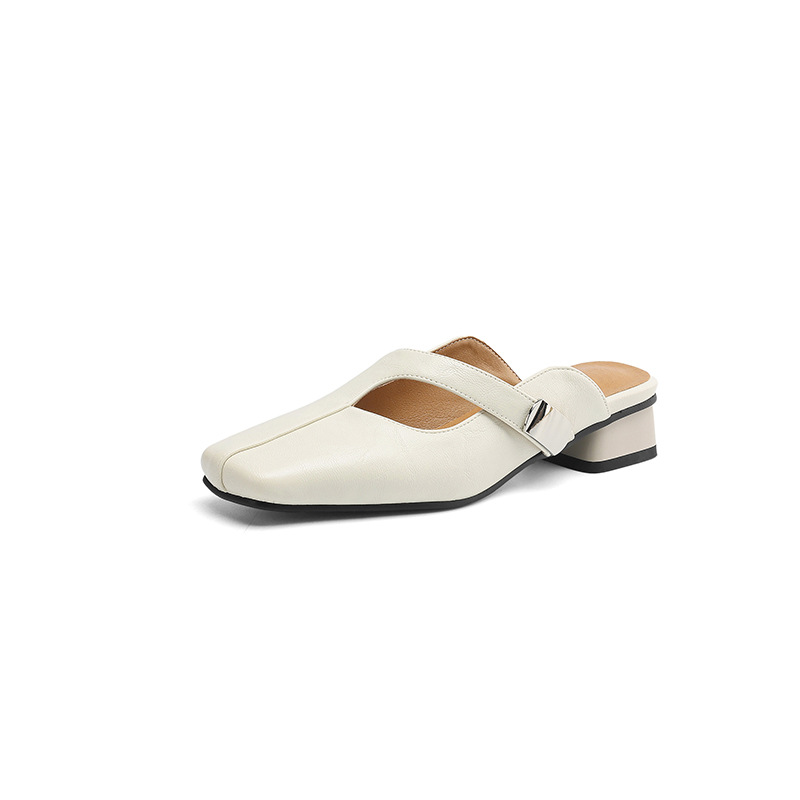 Leisure Low Heel British Style Square Head Outdoor Slippers foto 5