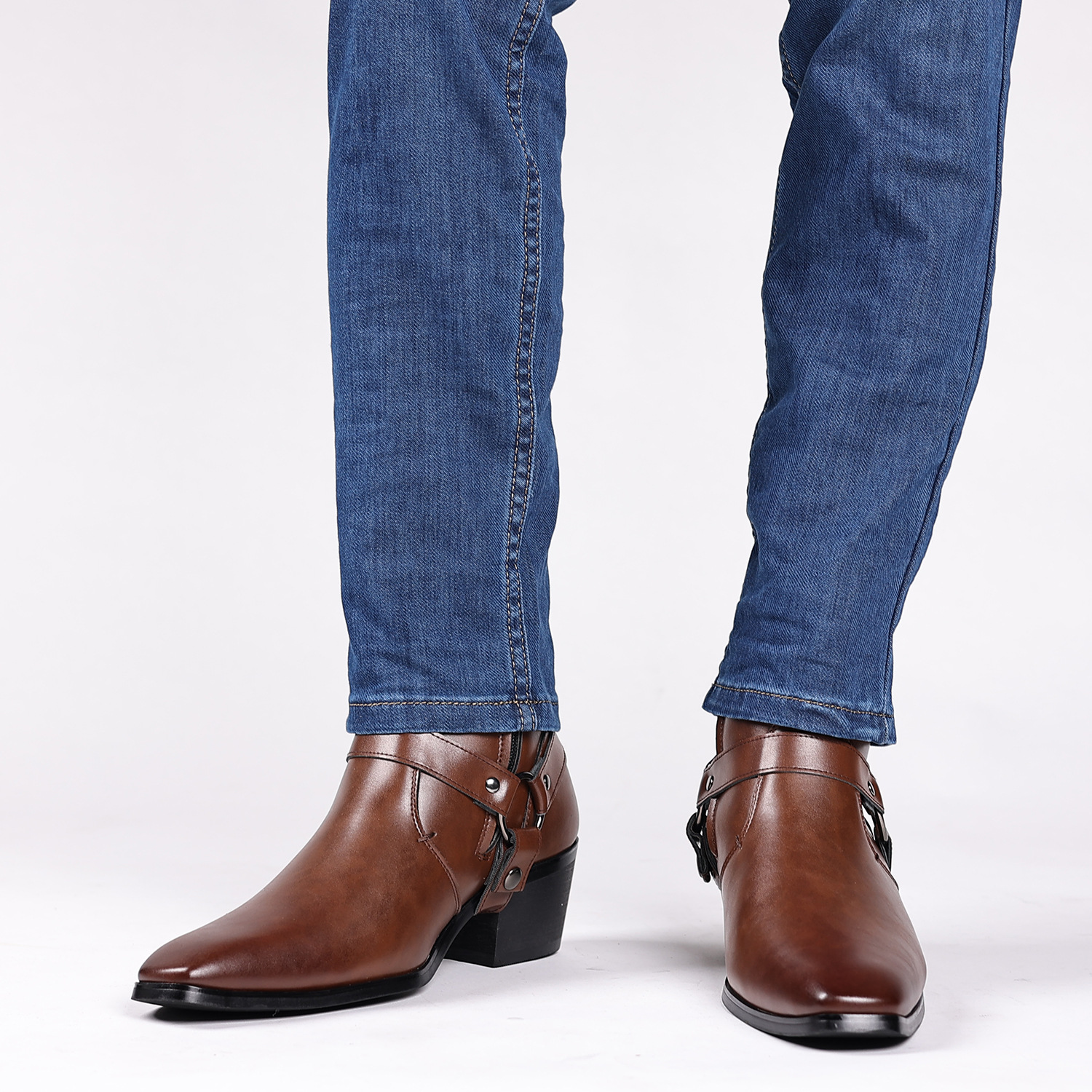 Trendy Wild Men's And Women's Same Style Chain Boots foto 4