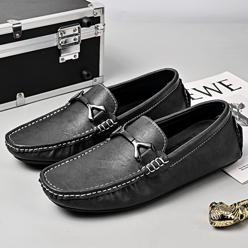 Genuine Leather All-match Men's Slip-on Gommino foto 5