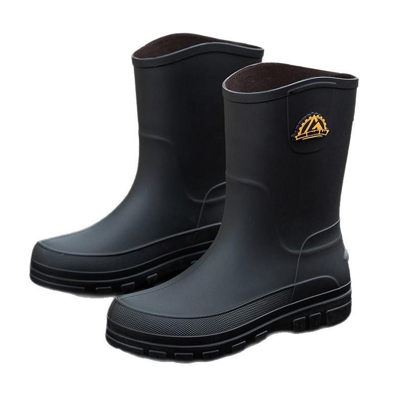 Men's Fashionable Outdoor Middle Tube Non-slip Rain Boots foto 2