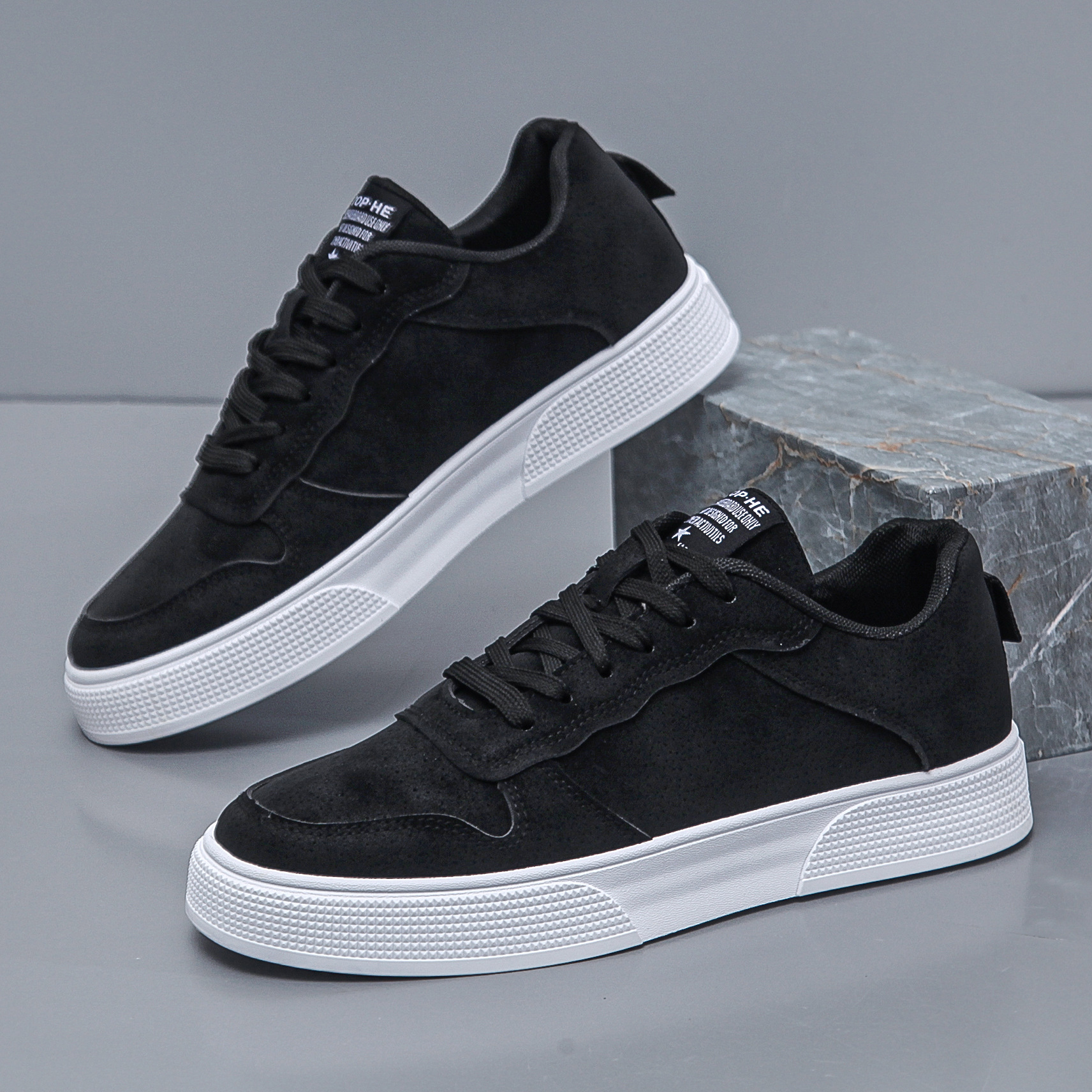 Men's Casual Sneakers Bottom Soft Surface Flat Low Trendy Shoes foto 4