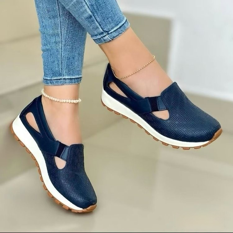 Plus-size Womens Shoes Korean-style Chunky-soled Versatile Slip-on Casual Flats foto 5