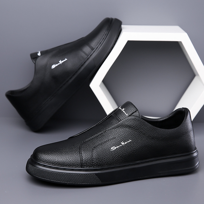 Casual And Comfortable Breathable Non-slip Trendy Soft Bottom Rubber Round Toe Flat Heel Slip-on Shoes foto 3