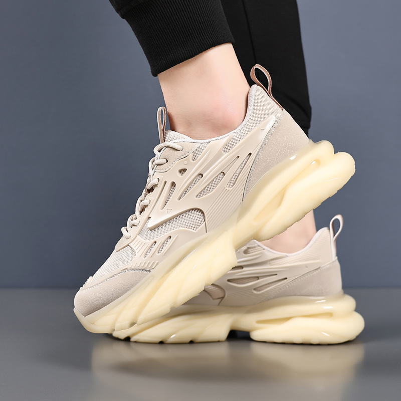 Fashion Breathable Mesh Cloth Shoes Men's Personality Trend Sports Platform Shoes foto 5