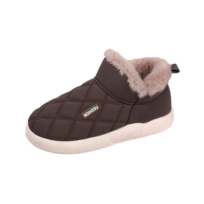 Fleece-lined Waterproof Low-top Snow Boots With Thick Sole For Warmth