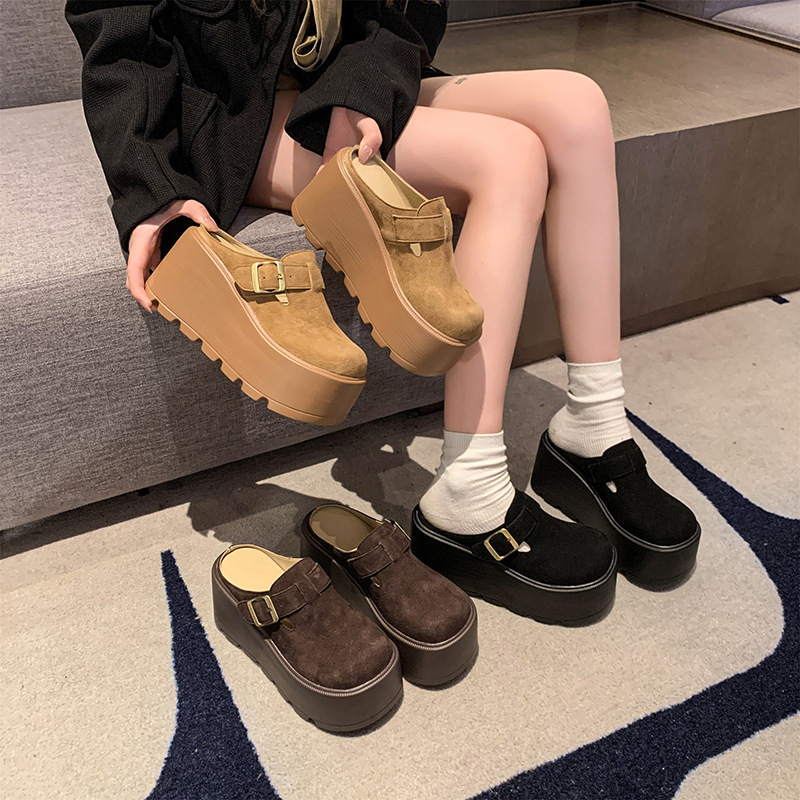 Wedge-toe Closed-toe Women's Outdoor Half Slippers foto 2