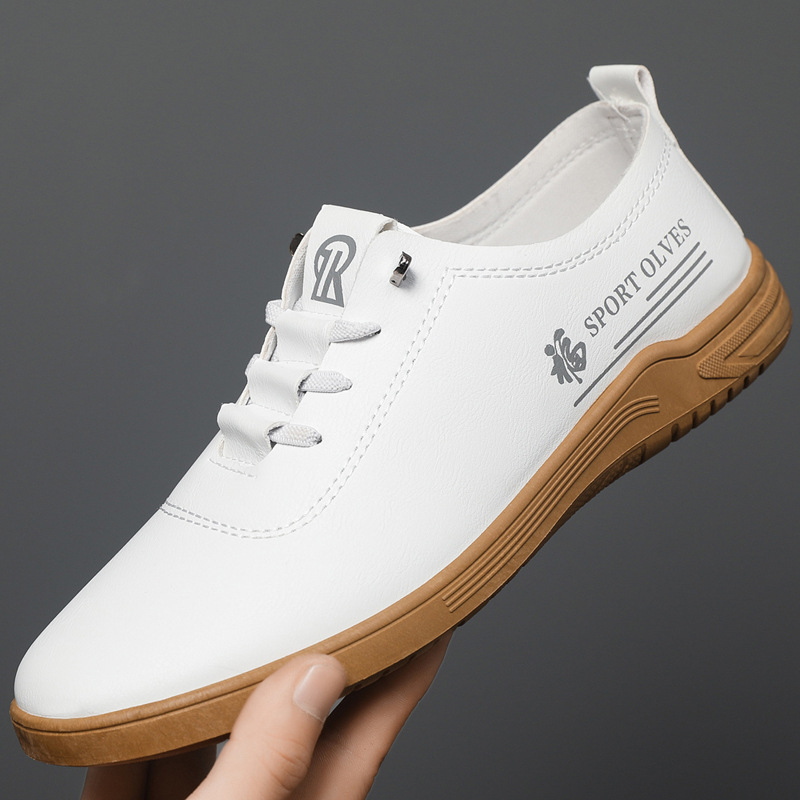 Men's Lace Up Casual Leather Shoes Fashion All-matching foto 4