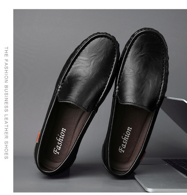 British Style Leather Slip-on Loafers foto 3