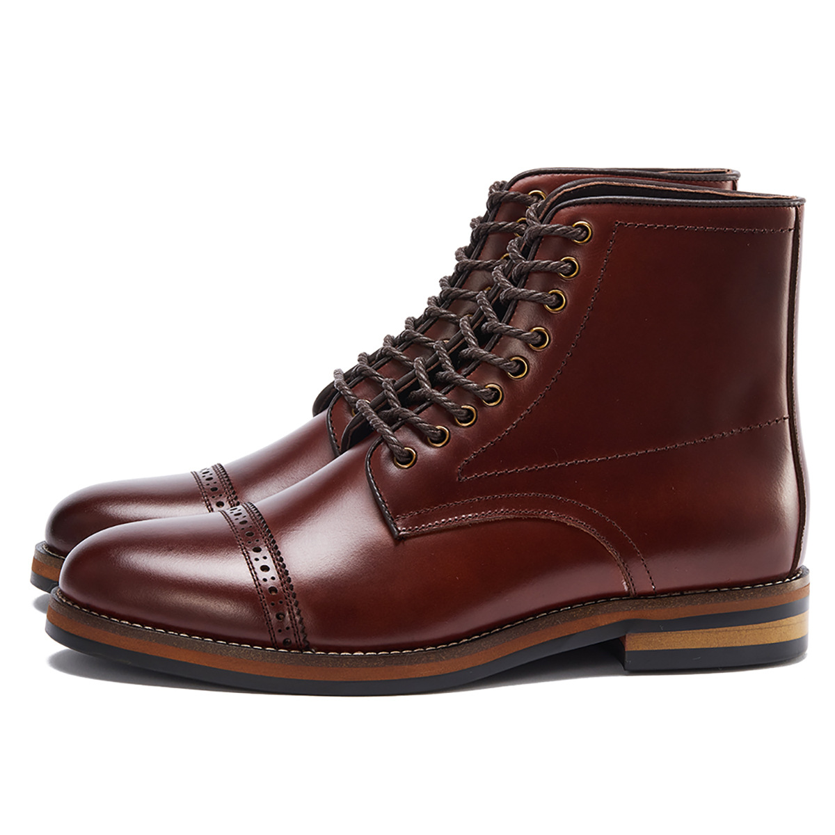 Brown High Street Mid-Top Martin Boots Men foto 5
