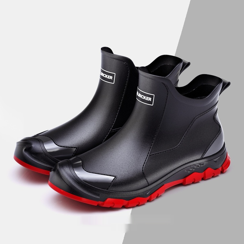 Fashion Non-slip Flat Short Rubber Boots Men foto 3