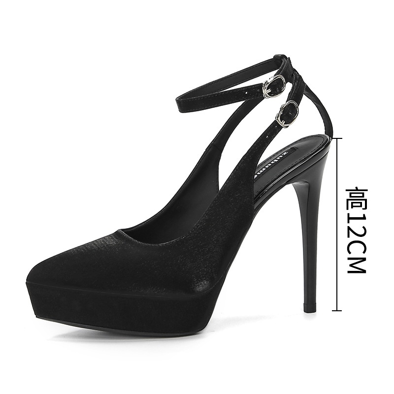 Waterproof Platform Suede Pointed Stiletto Heel High Heels foto 5