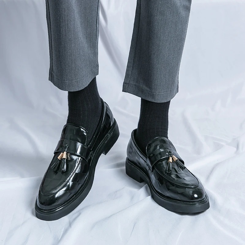 New Style One Foot Leather Shoes For Men foto 3