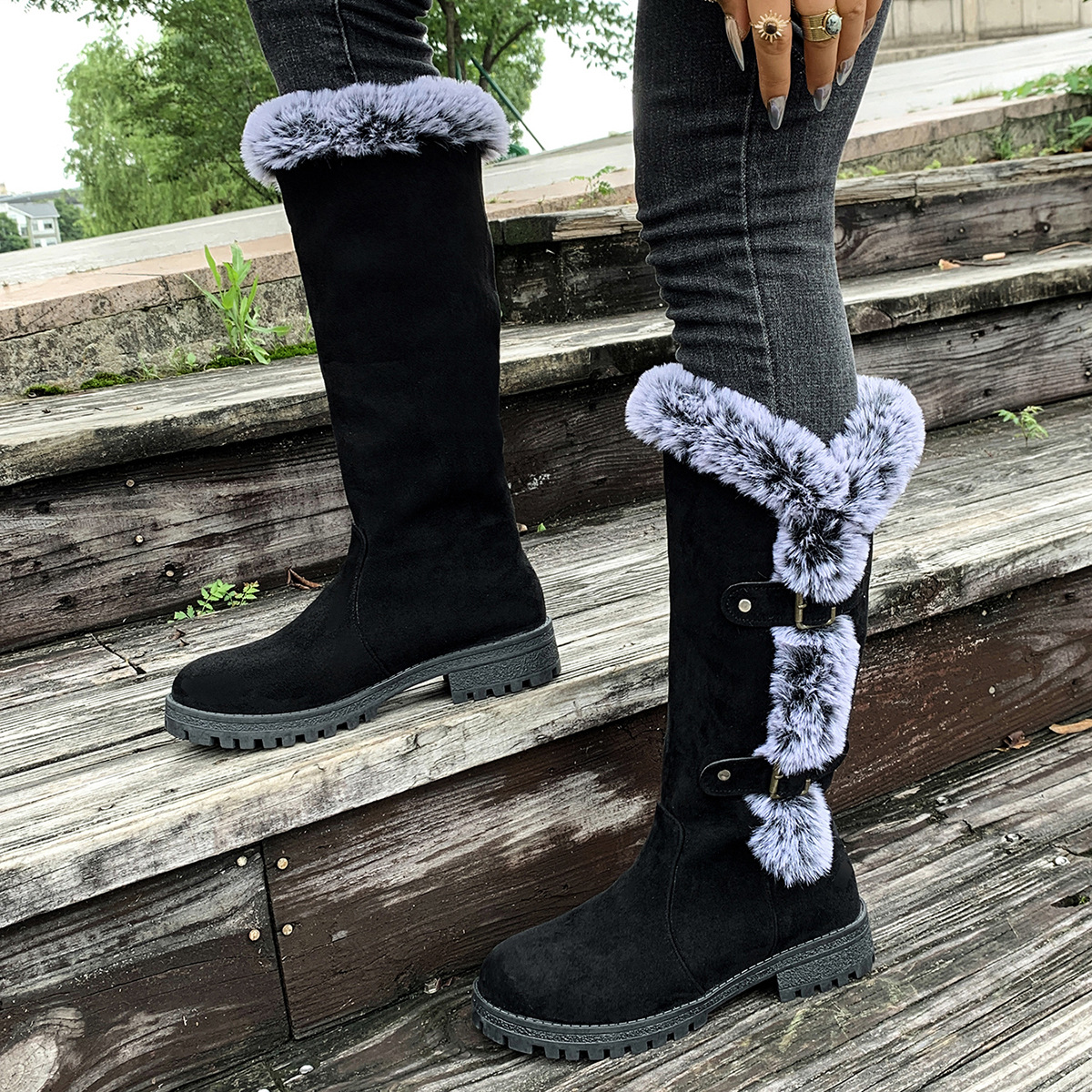 Women's Autumn And Winter Rabbit Fur Thick Velvet Thick Snow Boots foto 5