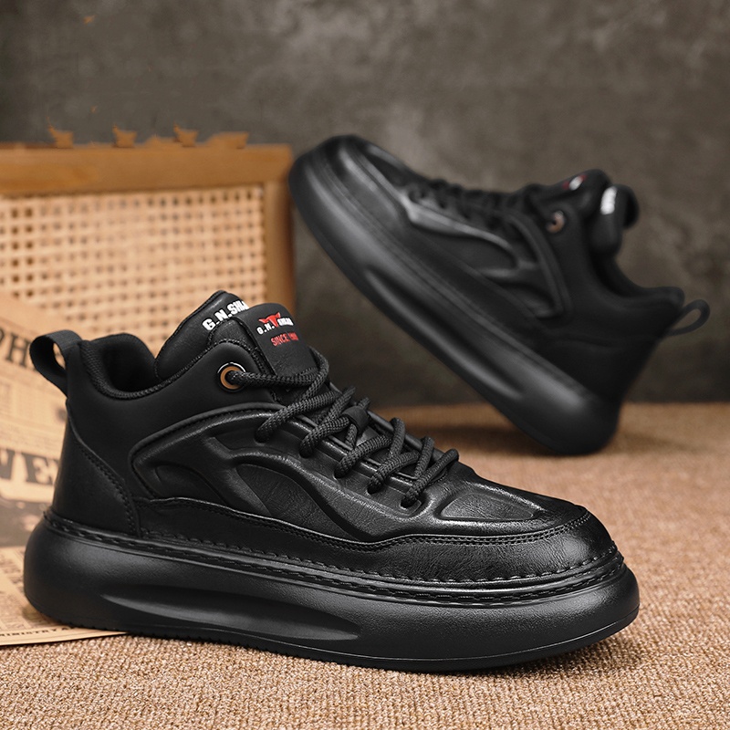 Autumn And Winter Cotton-padded Shoes With Velvet Leather Casual Shoes Men foto 2