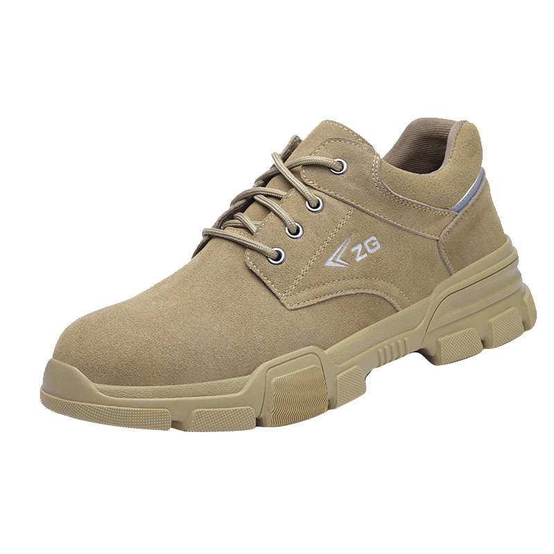 Anti-smashing And Anti-stab Safety Shoes Genuine Leather Wear-resisting Steel Toe Cap foto 2