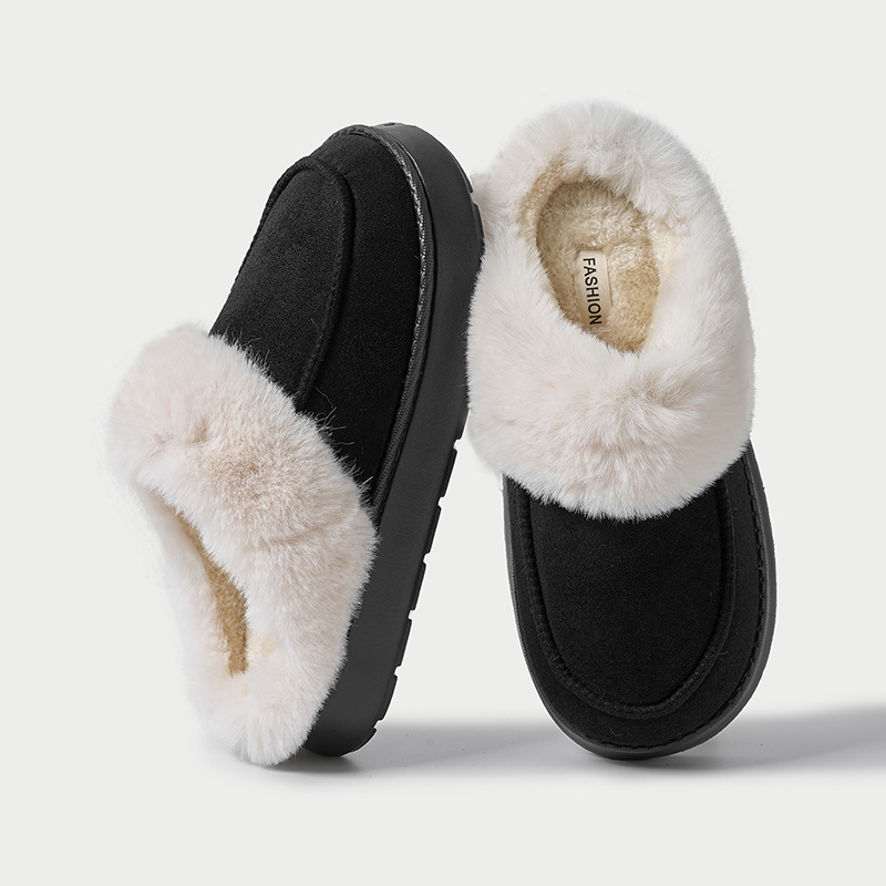 Indoor Home Non-slip Plush Thermal Base Men's Cotton Slippers foto 5