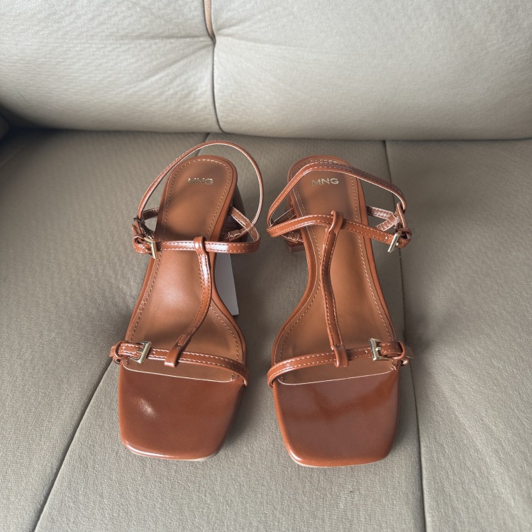 Casual High-heeled Open-toe Sandals Women's Shoes Square Toe foto 4