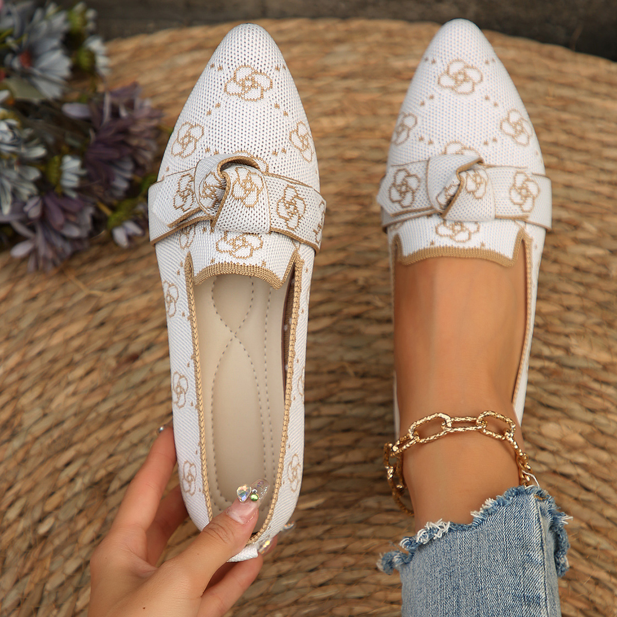 Womens Comfortable Non-slip Bow-tie Loafers foto 5