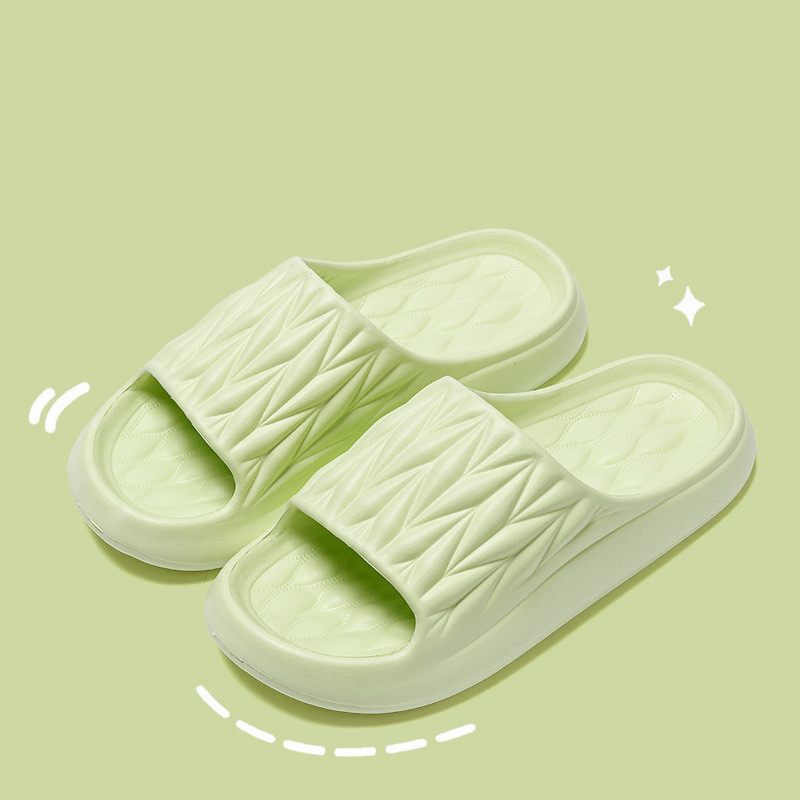 Leaf Texture Design Slippers For Women Men Summer Indoor Household Non-slip Anti-odor Bathing Slippers House Shoes Couple foto 2