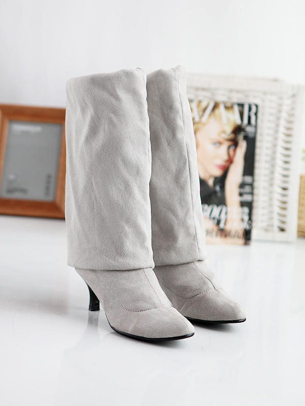 Womens Suede Tall Plus Size Boots foto 2