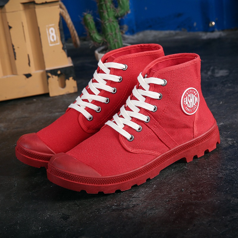 Canvas Casual Shoes Student Sneakers All-match Fashion Hip Hop High Cut Hiking Shoes foto 2