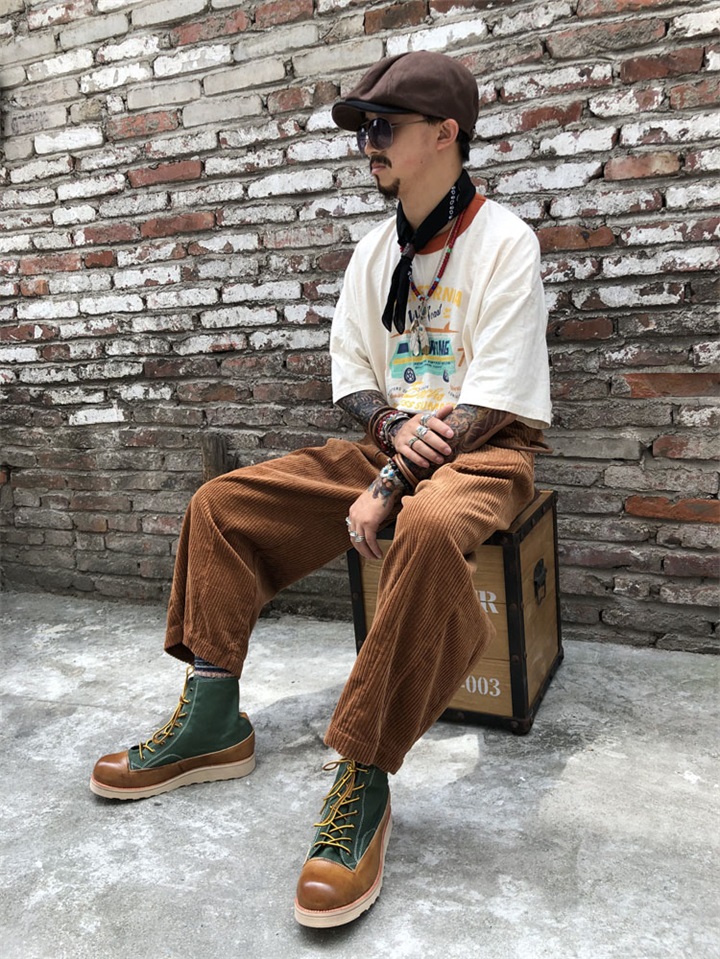 Vintage Genuine Leather Platform Worker Boot Men foto 4
