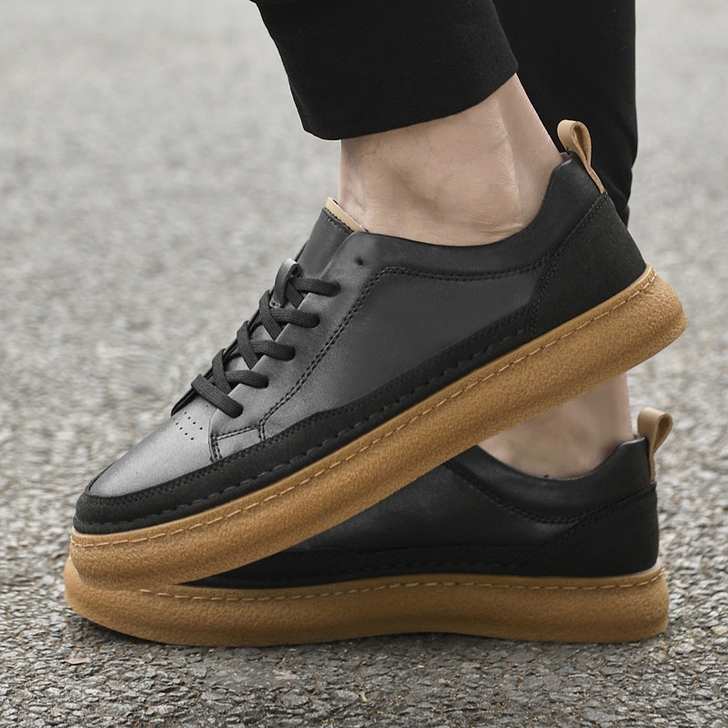 Hand-stitched Casual Shoes Leather Sneakers Soft Sole foto 3