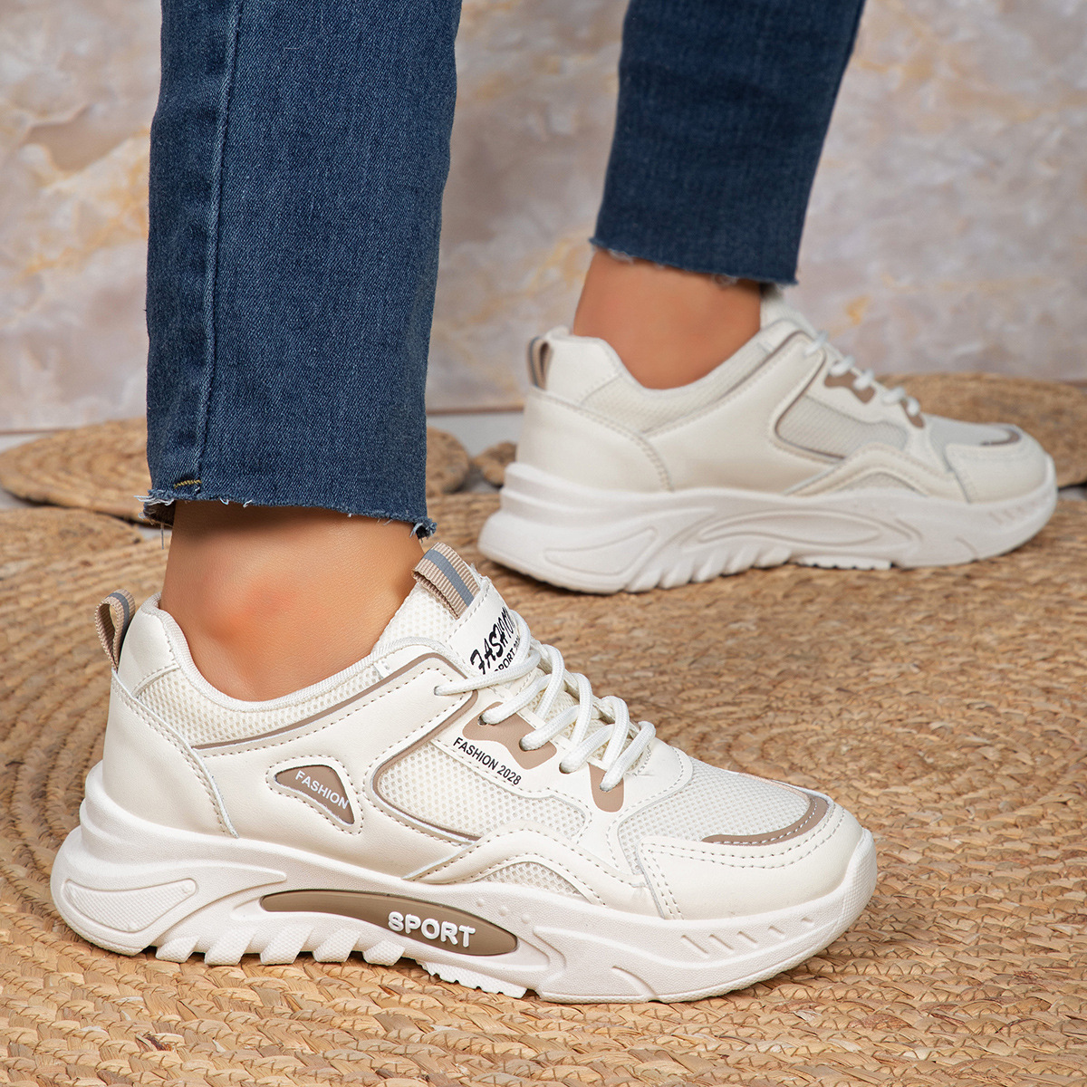 Versatile Casual Platform Mesh Elevator Breathable Sneaker foto 2