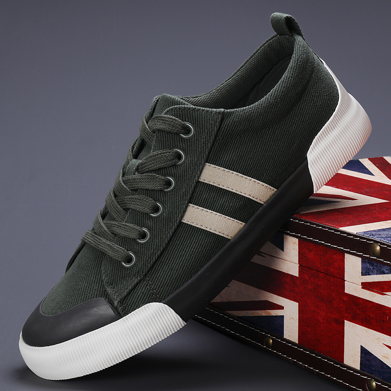 Autumn Men's Shoes New Breathable Canvas Shoes Korean Style Versatile Casual Low-top Flat foto 3