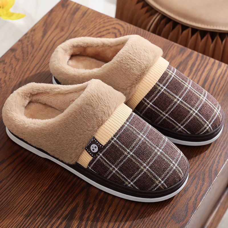 Mens Cotton Slippers For Winter Non-slip Warm And With A Thick Sole foto 2